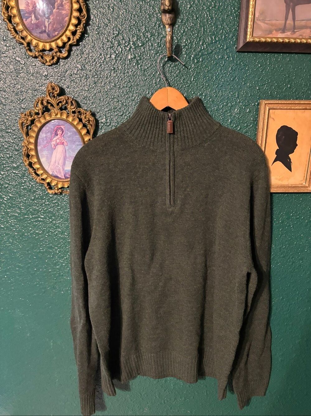 J.Crew 100% Lambswool Men’s Quarter Zip Sweater Slim Fit Sz XL